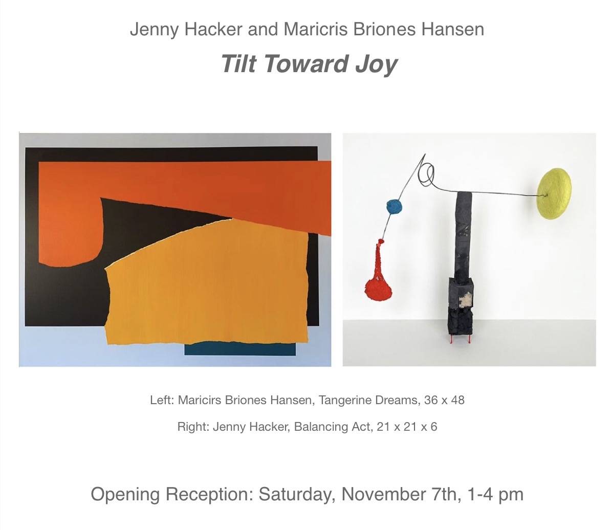 GearBox Gallery Presents: Tilt Toward Joy, Jenny Hacker and Maricris Briones Hansen